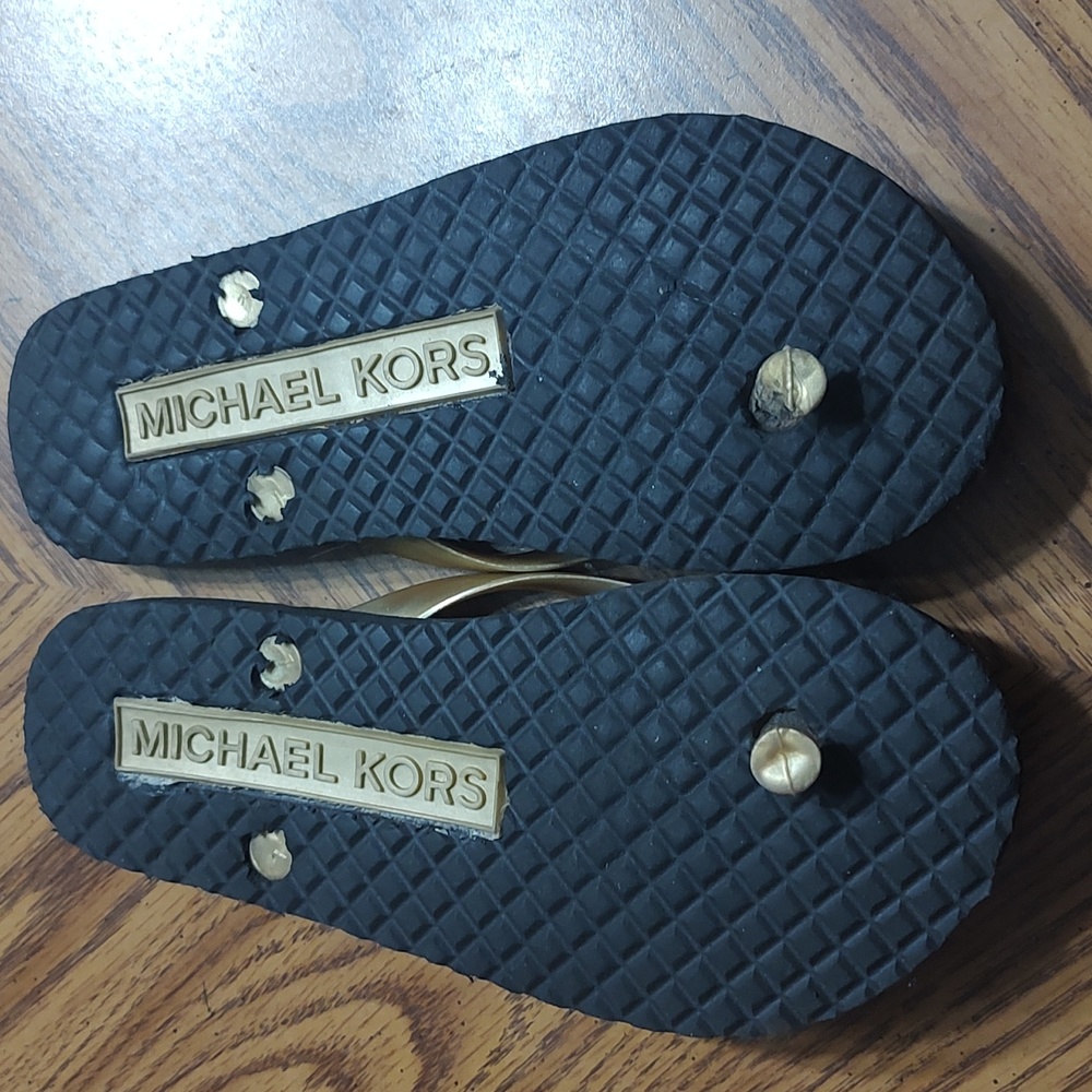 Michael Kors Brown & Gold Sandals Size 7 - Picture 3 of 6